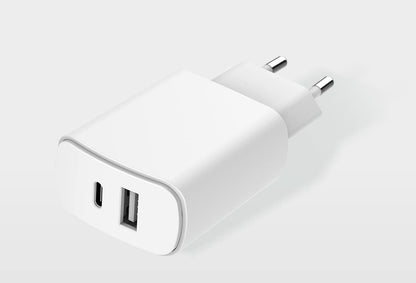 JUST GREEN Double Recyclable Home Charger USB A+C PD 37W (12+25W) Power Delivery White