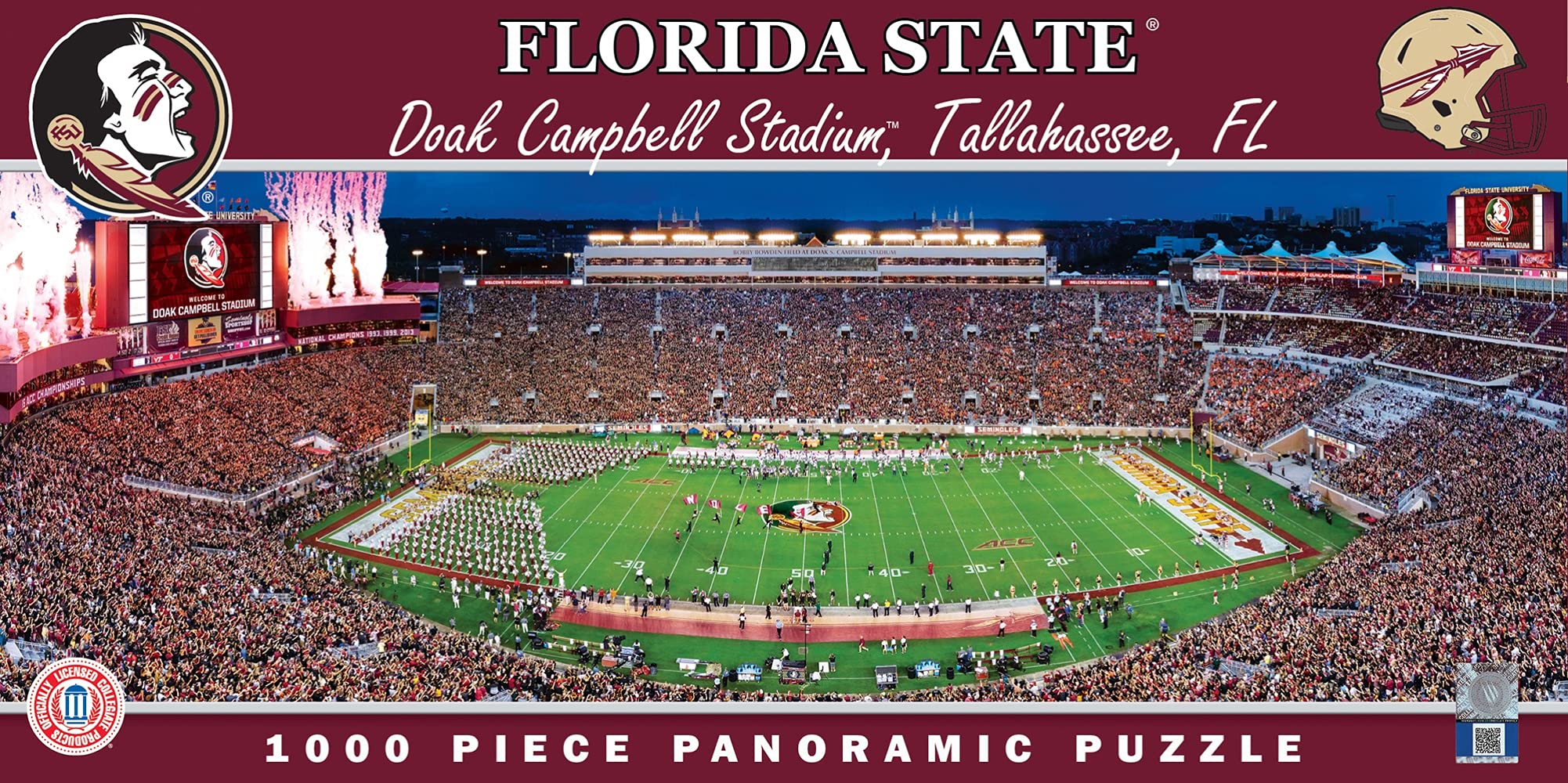 MasterPieces Florida State Seminoles 1000PC Panoramic Puzzle Florida State Seminoles Standard Packaging