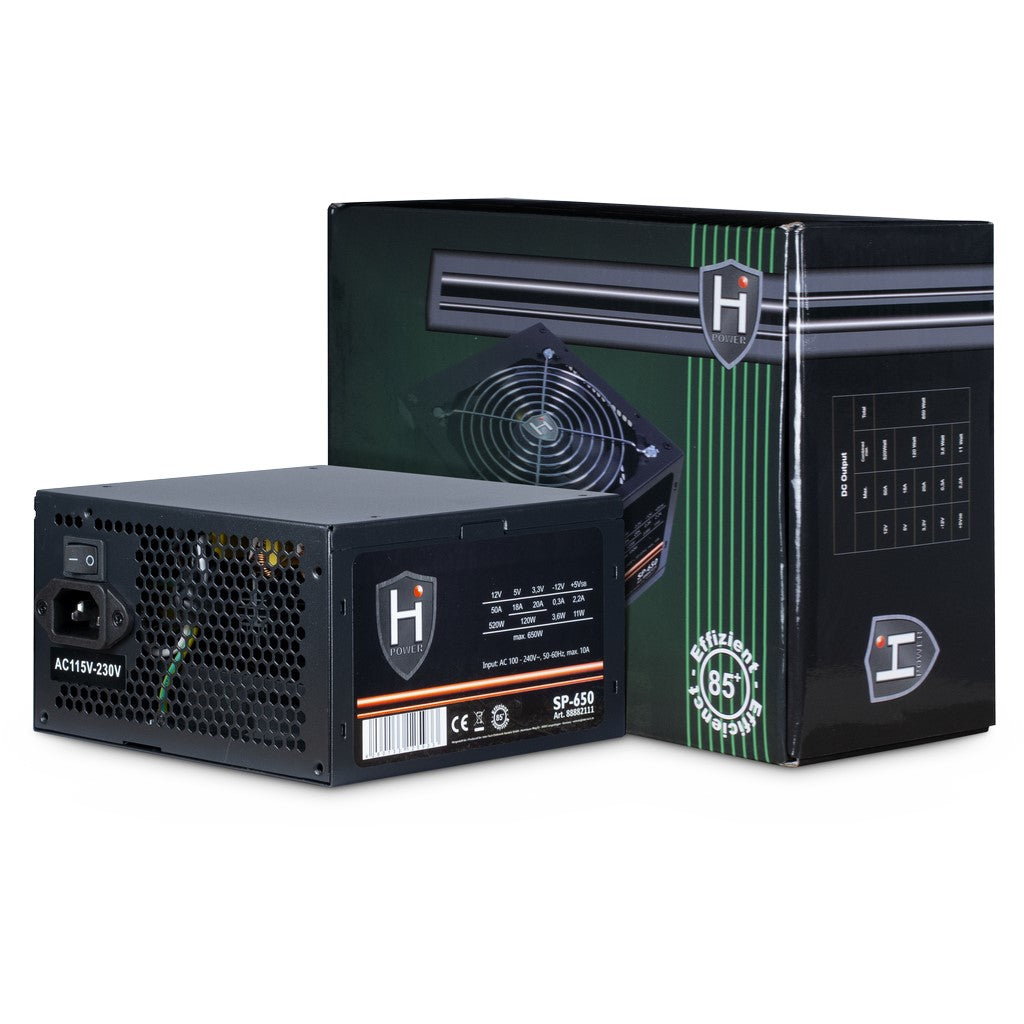 Inter-Tech HIPOWER SP-650 power supply unit 650 W 20+4 pin ATX ATX Black
