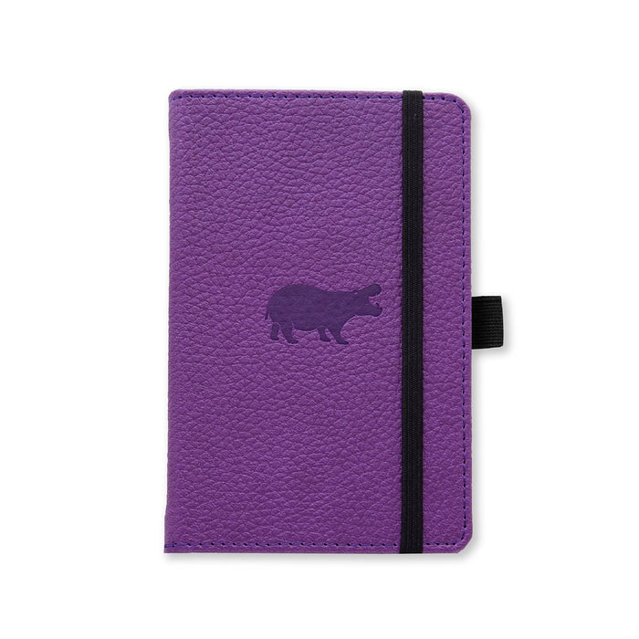 Dingbats* Wildlife A6 Pocket Purple Hippo Notebook - Dotted Purple Hippo Dotted