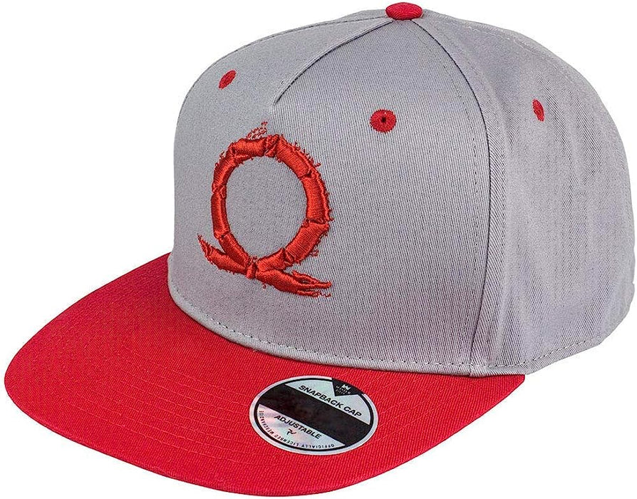 Gaya Unisex God of War Embroidered Serpent Logo Snapback Baseball Cap, Grey/Red (Ge3487) Baseball Cap, Grey (Grey Grey), One Size