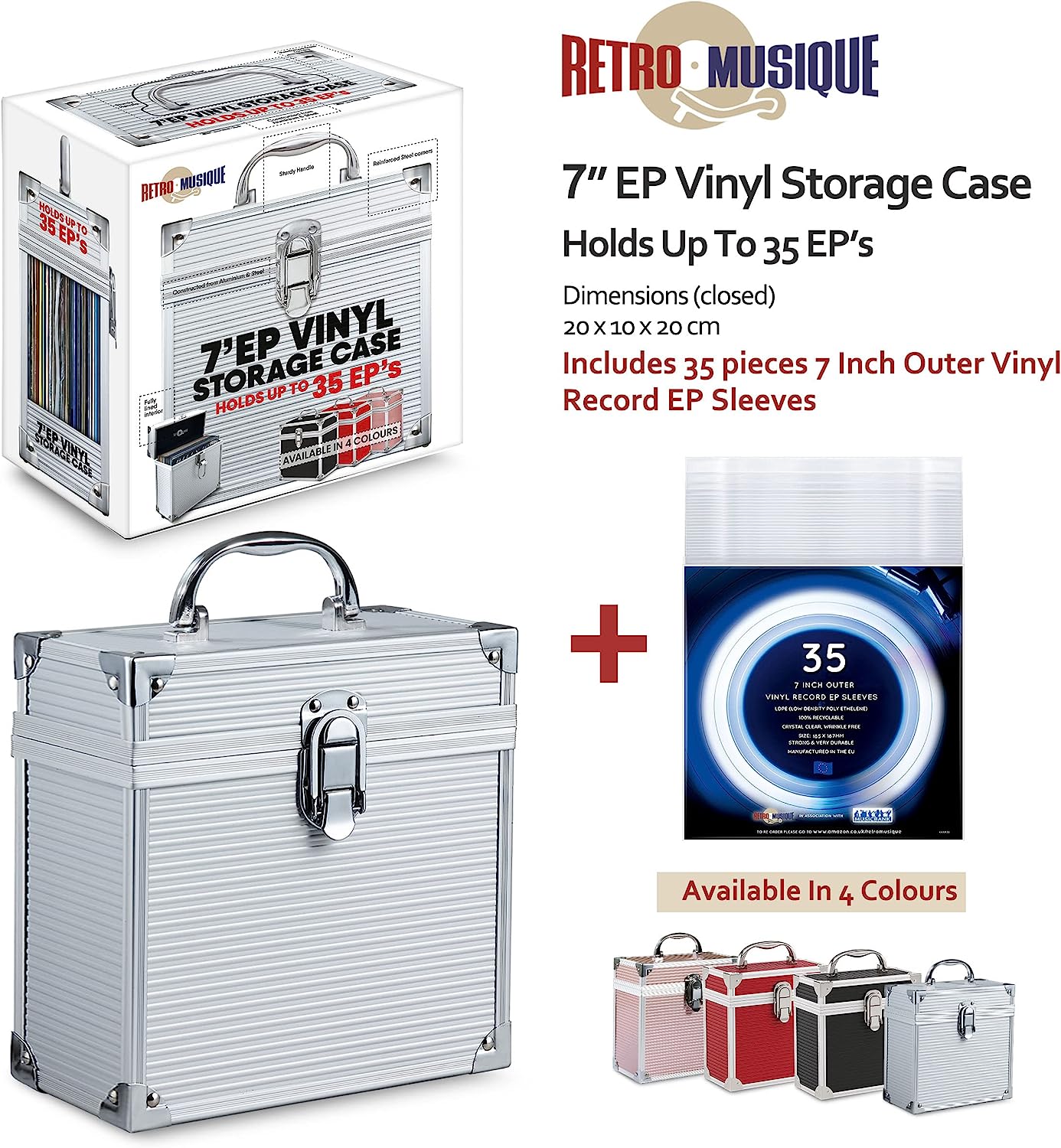 ALUMINIUM 7 INCH VINYL RECORD CASE-MUSIC PROTECTION