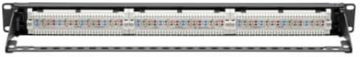 Eaton Cat6 24-Port PoE+ Patch Panel, RJ45 Ethernet, 1U Rackmount, EIA/TIA 568A/B Wiring Standards for 110 & Krone Terminations, Black (N252-P24) 24 Port