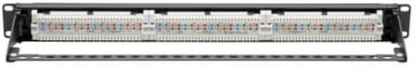 Eaton Cat6 24-Port PoE+ Patch Panel, RJ45 Ethernet, 1U Rackmount, EIA/TIA 568A/B Wiring Standards for 110 & Krone Terminations, Black (N252-P24) 24 Port