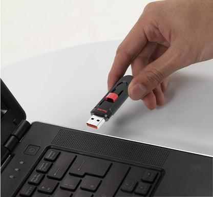 SanDisk UFM 128GB USB CRUZER GLIDE 3.0 128GB USB 3.0 (3.1 Gen 1) Type A Black Red USB Flash Drive - USB Flash Drives (128GB, USB 3.0 (3.1 Gen 1), Type A, Slide, Black, Red)