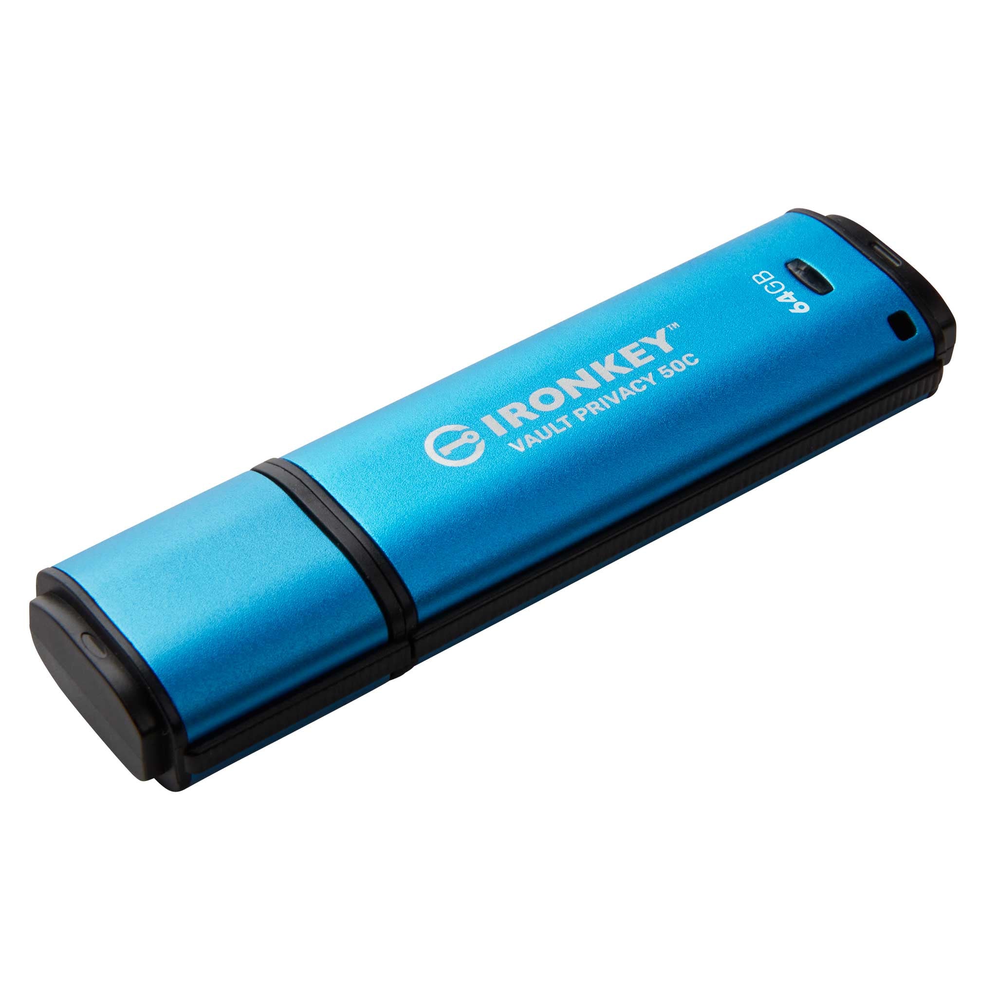 Kingston Technology IronKey VP50 USB flash drive 64 GB USB Type-C 3.2 Gen 1 (3.1 Gen 1) Black, Blue