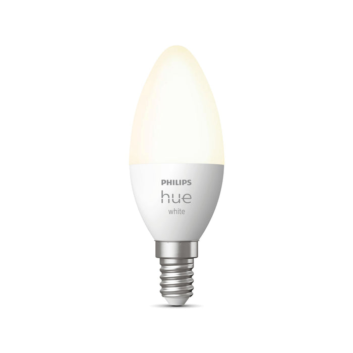 Philips Hue White - Led Light Bulb - Shape: Candle - E14 - 5.5 W (Equivalent 40 W) - Class F - Soft Warm White Light - 2