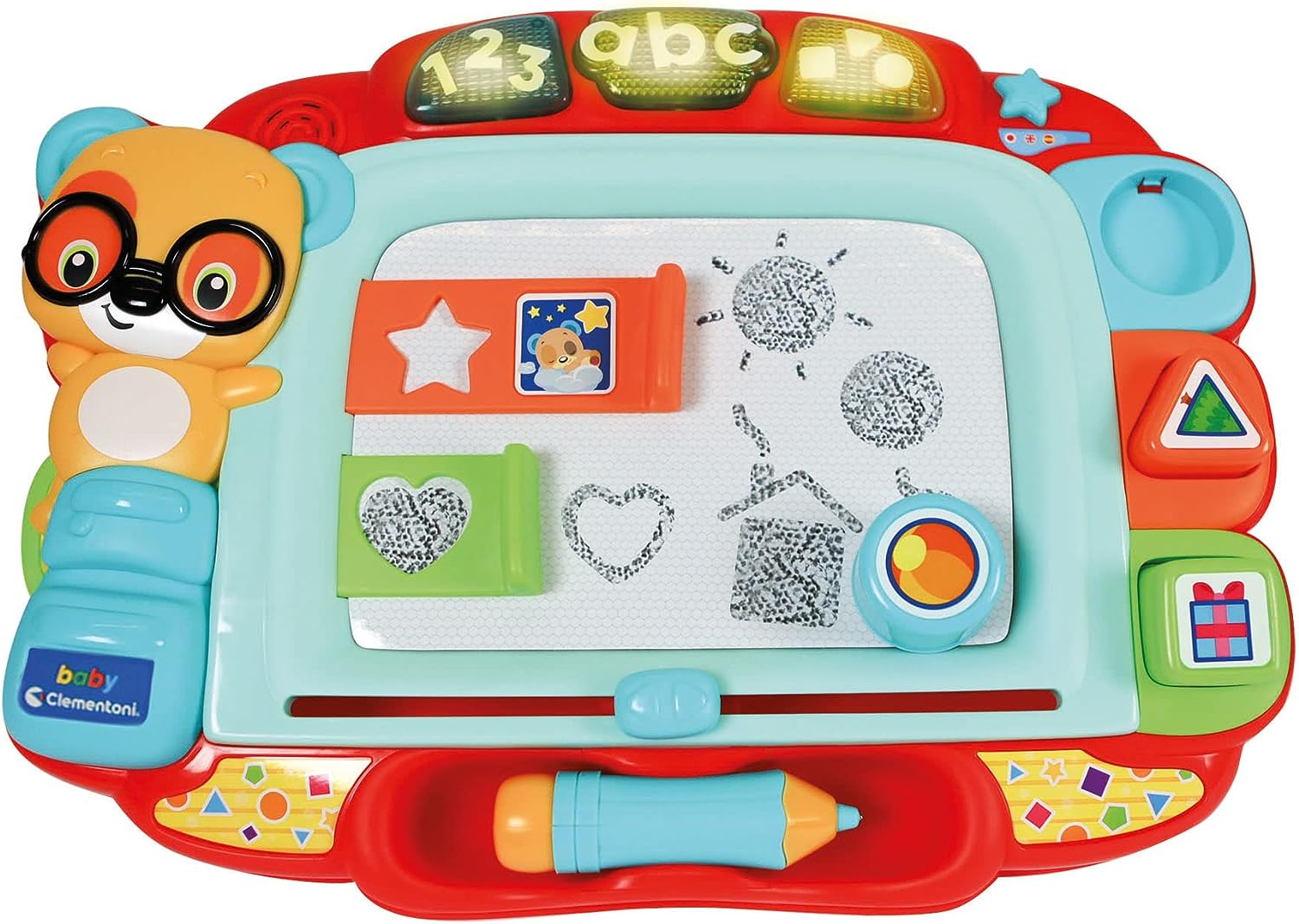 Clementoni 17741 Sing and Learning-Interactive Electronic Game for Children 18 Months, Educational Magnetic Numbers and Words, Talking Board in Italian, Multicoloured, 17741