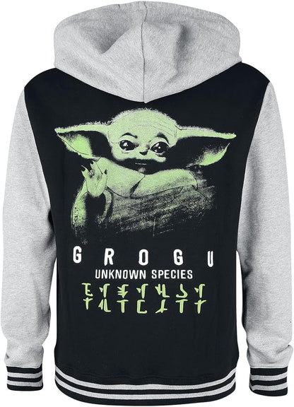 Star Wars The Mandalorian Grogu Men's Hooded Jacket Black/Grey Mottled M Black/Grey Mottled