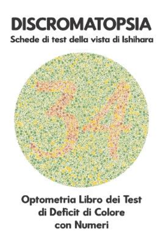 DISCROMATOPSIA Schede di test della vista di Ishihara Optometria Libro dei Test di Deficit di Colore con Numeri