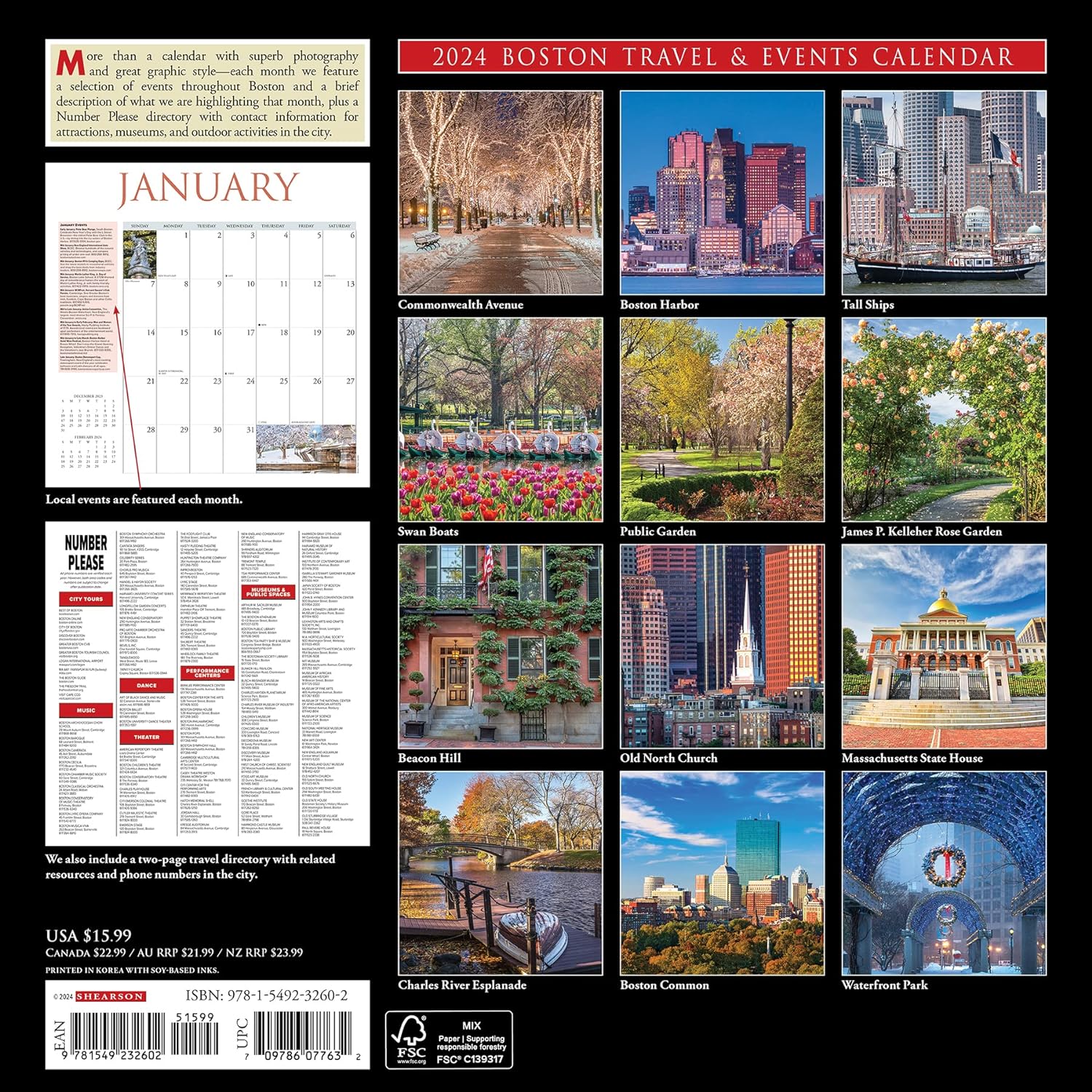Boston 2024 12 X 12 Wall Calendar