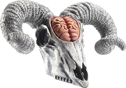 Smiffys Latex Rams Skull Prop with Exposed Brain, Natural