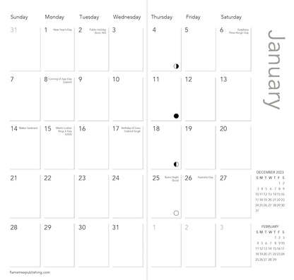 National Galleries Scotland: Floral 2024 Year Planner - Month to View