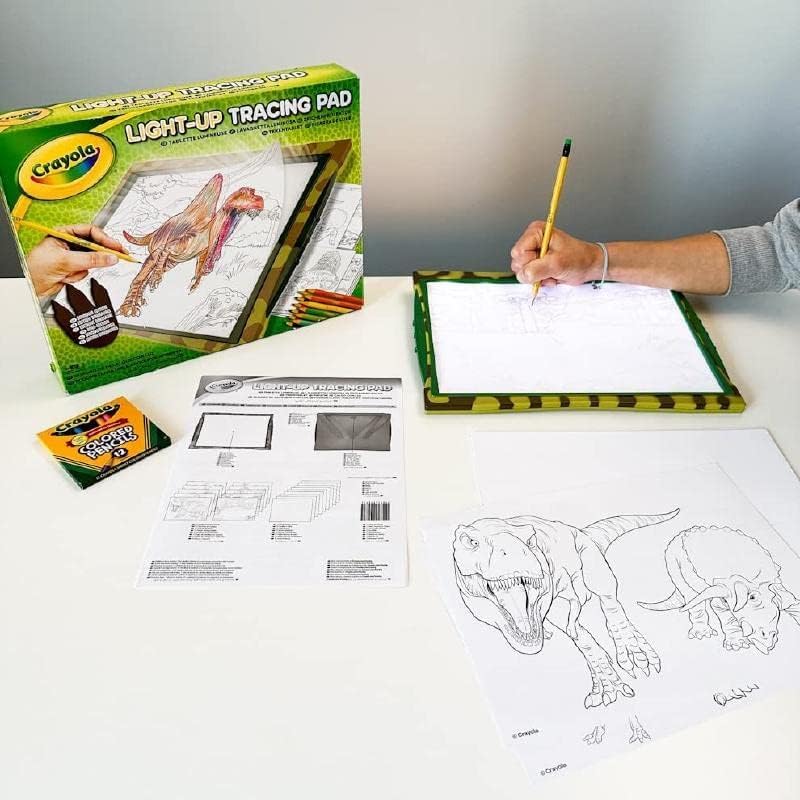 CRAYOLA - Luminous Dinosaur Whiteboard, Light Up Tracing Pad Dinosaurs, for Leisure and Travel, Gift Idea, 74-7497