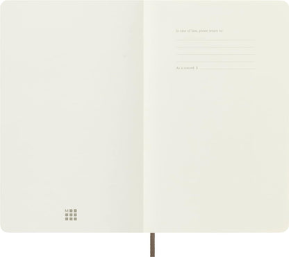 Moleskine Classic Plain Paper Notebook - Soft Cover and Elastic Closure Journal - Color Earth Brown - Large 13 x 21 A5 - 192 Pages Earth Brown Large Plain