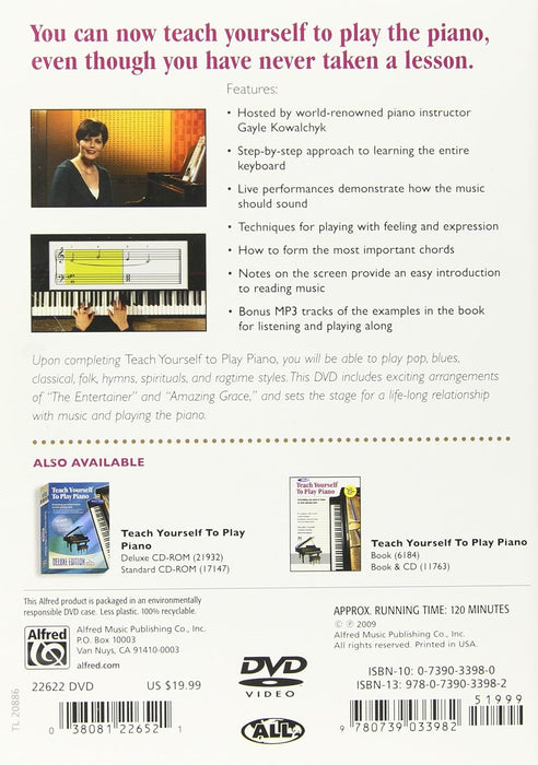 Alfred's Teach Yourself to Play Piano: Everything You Need to Know to Start Playing Now! (DVD)