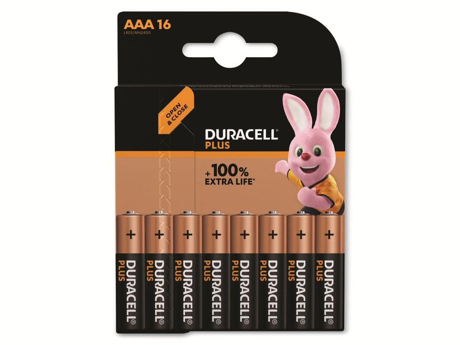 Anand - Duracell Plus AAA Alkaline Battery (Pack 16) MN2400B16PLUS