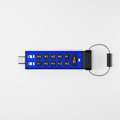 iStorage datAshur PRO+C 512GB | Secure USB Type-C Memory Stick | FIPS 140-3 Level 3 Pending | PIN Protected | Type C-A Adapter Included.