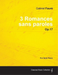 3 Romances Sans Paroles Op.17 - For Solo Piano (1878)