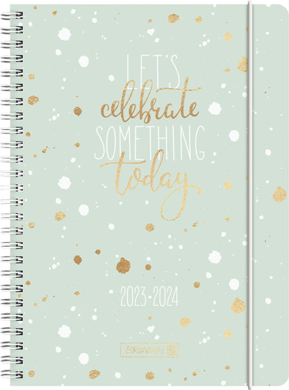 BRUNNEN 1072156094 Wochenkalender Schülerkalender 2023/2024 "Celebrate" 2 Seiten = 1 Woche Blattgröße gekürzt 12,8 x 21 cm A5 PP-Einband