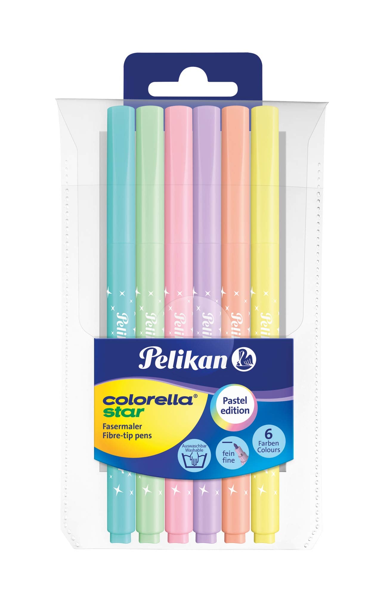 Pelikan ColorellaStar 302 814478 Fibre-Tip Pens Pack of 6 in Case