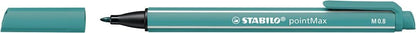 Nylon Tip Writing Pen - STABILO pointMax - Box of 10 - Turquoise Blue