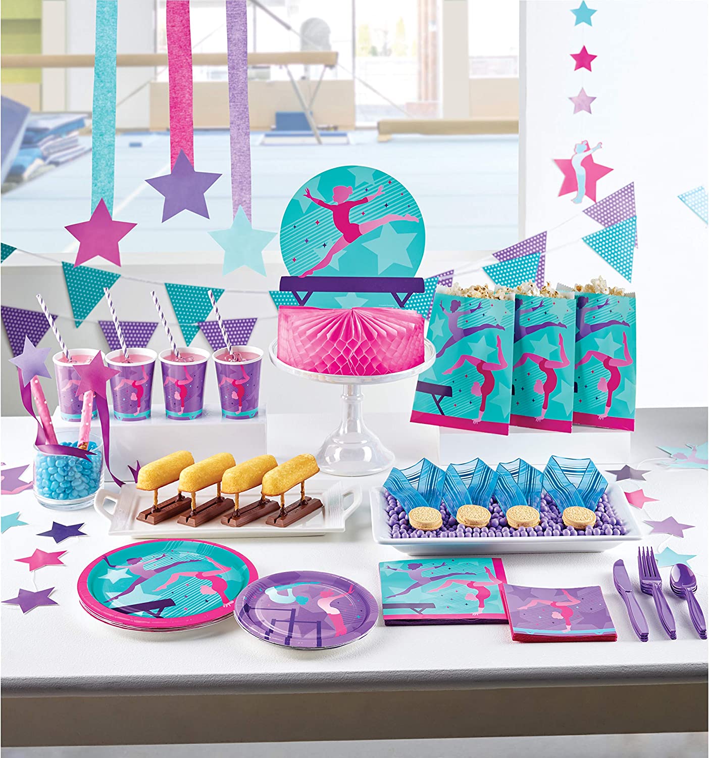 Creative Converting: Plt7 Ss 12/8Ct Gymnastics Party Qs