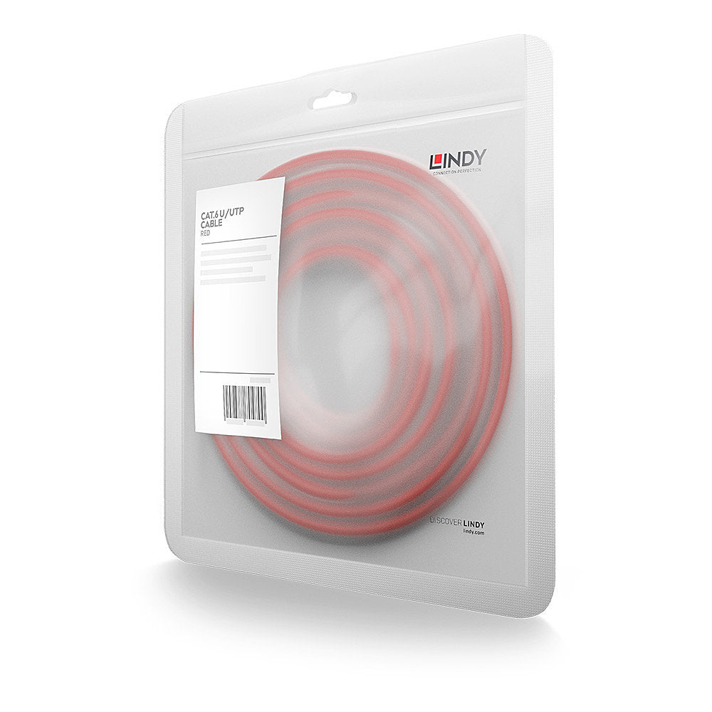 Lindy 20m Cat.6 U/UTP Cable, Red