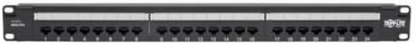 Eaton Cat6 24-Port PoE+ Patch Panel, RJ45 Ethernet, 1U Rackmount, EIA/TIA 568A/B Wiring Standards for 110 & Krone Terminations, Black (N252-P24) 24 Port