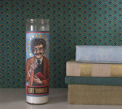 Kurt Vonnegut Secular Saint Candle - 8.5 Inch Glass Prayer Votive - [Dutch Import]