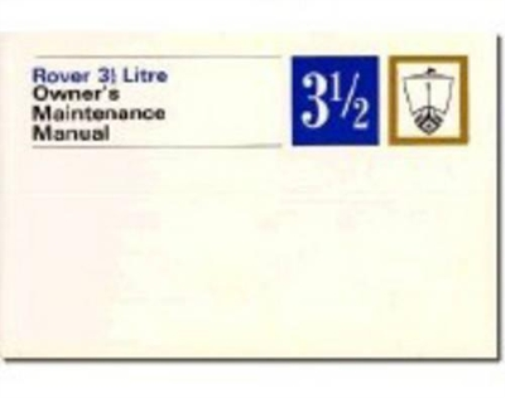 Rover 3.5 Litre Owners Maintenance Manual P5