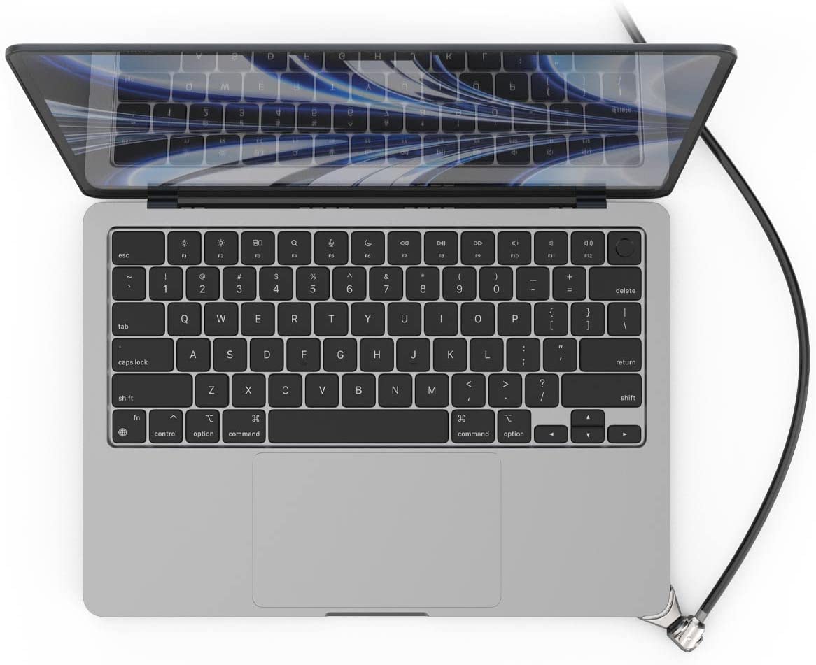 Ledge Macbook Air2022 M2 T-Slot Lock Adapt Keyed Cbl Lock Silver