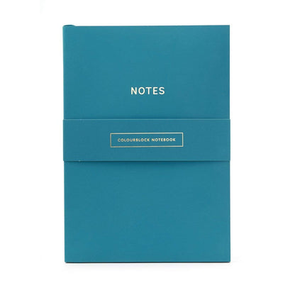 Colourblock A5 Notebook Peacock