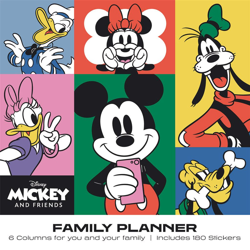 Disney Mickey and Friends Calendar 2024 - Month to a View Family Planner 30cm x 30cm with Sticker Sheet, Mickey and Minnie Mouse Gifts and Disney Gifts for Women and Men - Official Merchandise