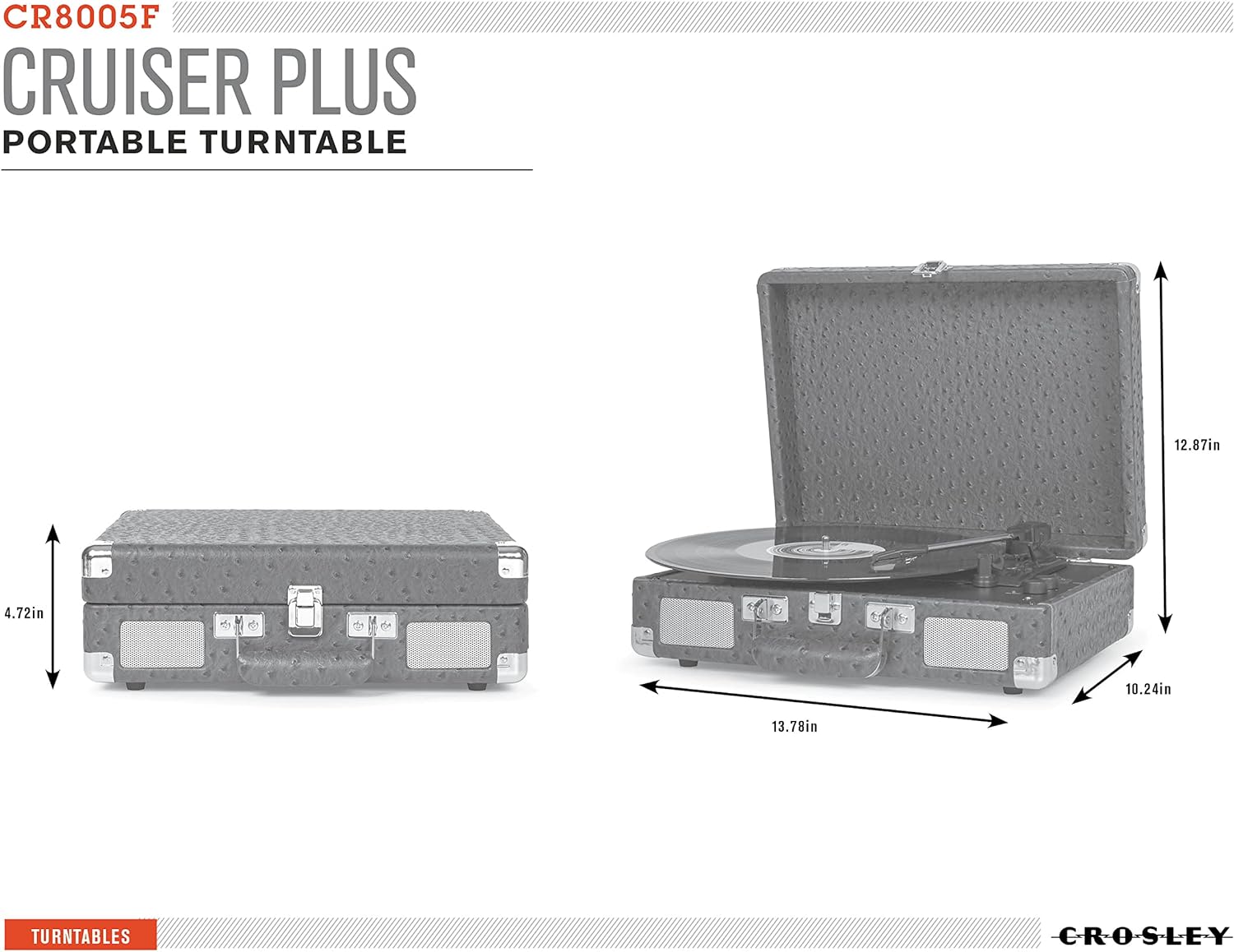 Crosley Cruiser Deluxe - Black - 2 Way Bluetooth!