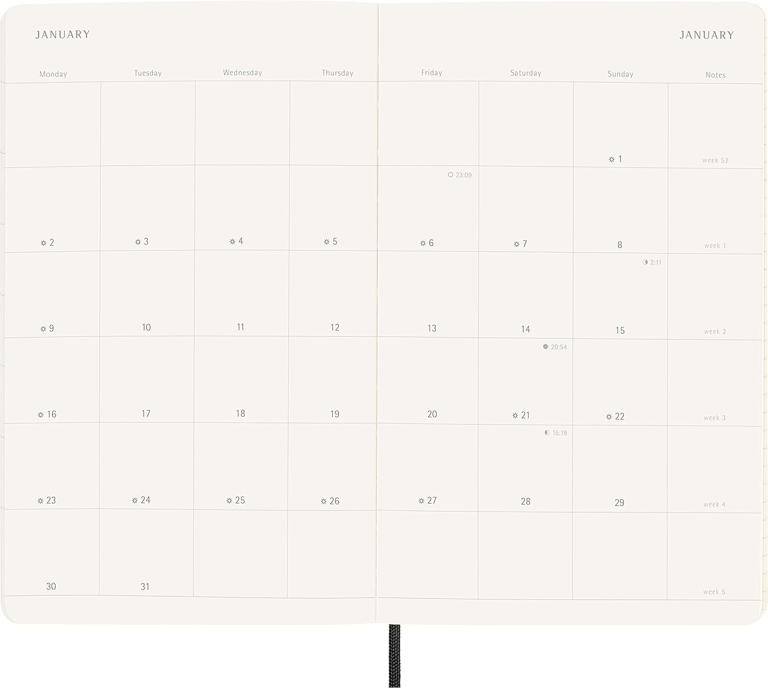 Moleskine Monthly Planner 2023, 12-Month Diary, Monthly Notebook with Soft Cover, Large Size 13 x 21 cm, Colour Black Soft Large Black
