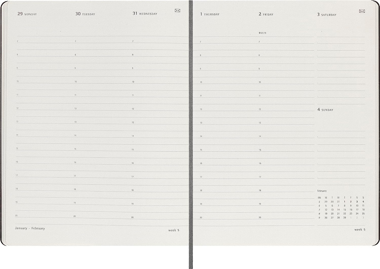 Moleskine 2024 Smart Pro Vertical Weekly Planner, 12M, Extra Large, Black, Hard Cover (7.5 x 10) PRO Weekly Vertical XL