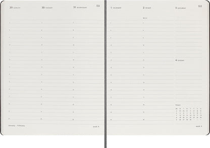 Moleskine 2024 Smart Pro Vertical Weekly Planner, 12M, Extra Large, Black, Hard Cover (7.5 x 10) PRO Weekly Vertical XL