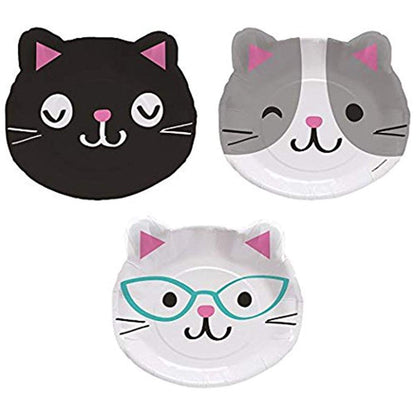 Creative Converting: Plt9 12/8Ct Shp Purr-Fect Party Qs