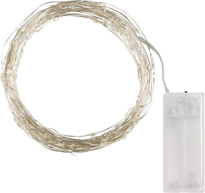 Idena 31114 10 LED Warm White Micro String Lights with 6 Hour Timer, Battery Operated, for Parties, Christmas, Decoration, Wedding, Mood Light