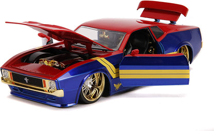 Marvel: Avengers - Captain Marvel & 1973 Ford Mustang Mach 1 - 1/24 Scale Die Cast Vehicle (UK Only)