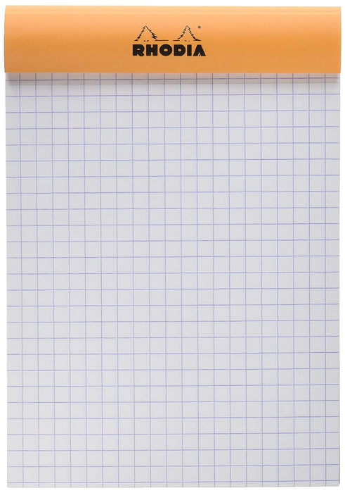 RHODIA 13200C - Stapled Notepad N°13 Orange - A6 - Small Squares - 80 Detachable Sheets - 80G Clairefontaine Paper - Soft, Resistant and Waterproof Coated Card Cover - Basics