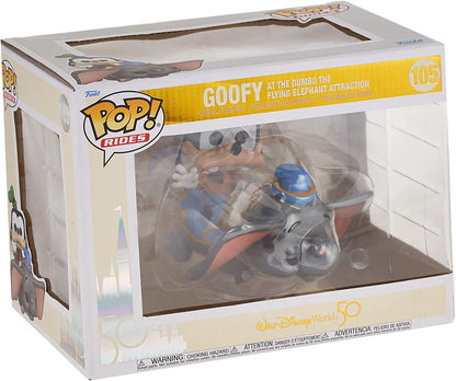 POP Ride Super Deluxe Disney : Walt Disney World 50th - Dumbo The Flying Elephant Ride with Goofy, Multicolor, Standard, (50571) POP Dumbo w/ Goofy