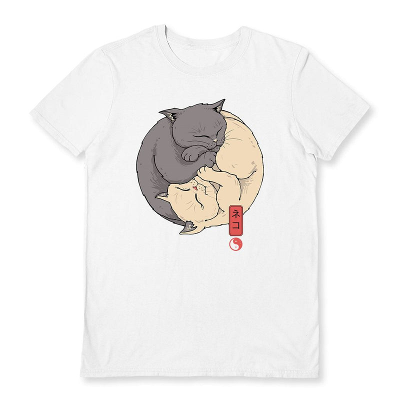 VINCENT TRINIDAD (YIN YANG CATS) WHITE UNISEX T-SHIRT SMALL