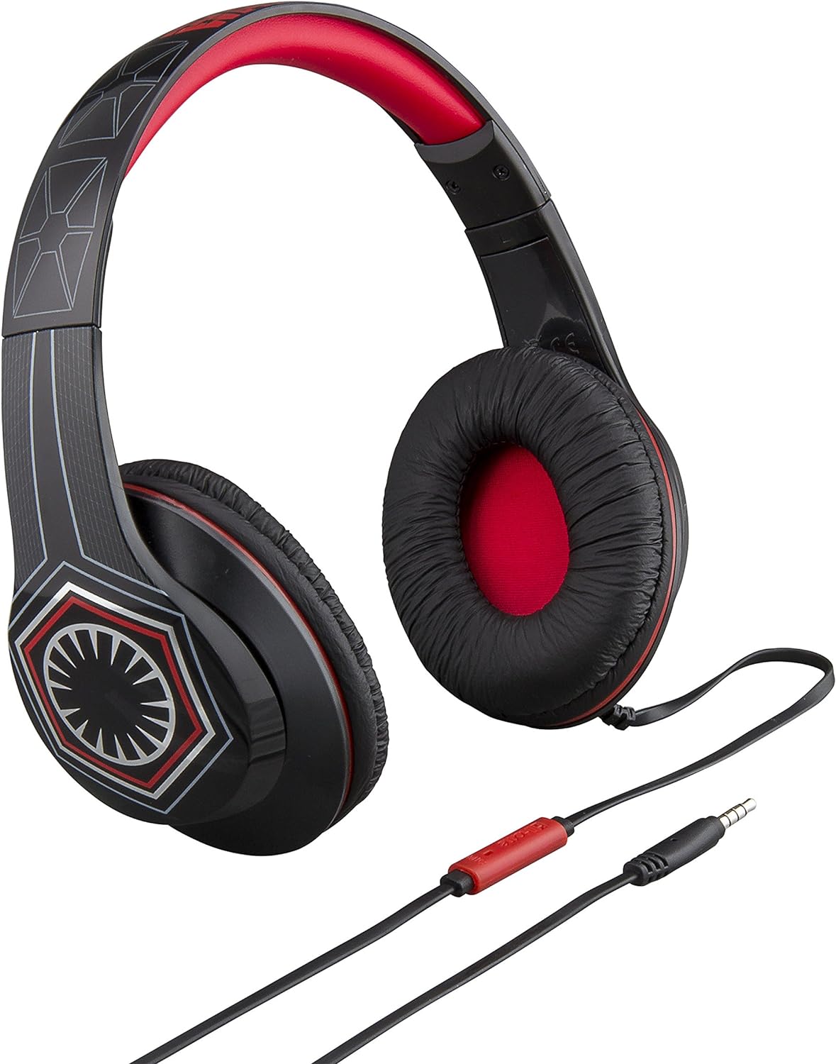 EKids Star Wars Headphones with in-line Microphone for Kids in Black and Red