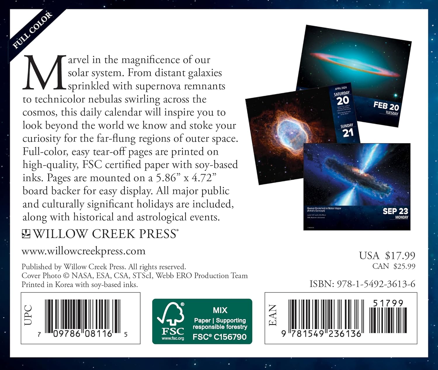 Astronomy 2024 6.2 X 5.4 Box Calendar