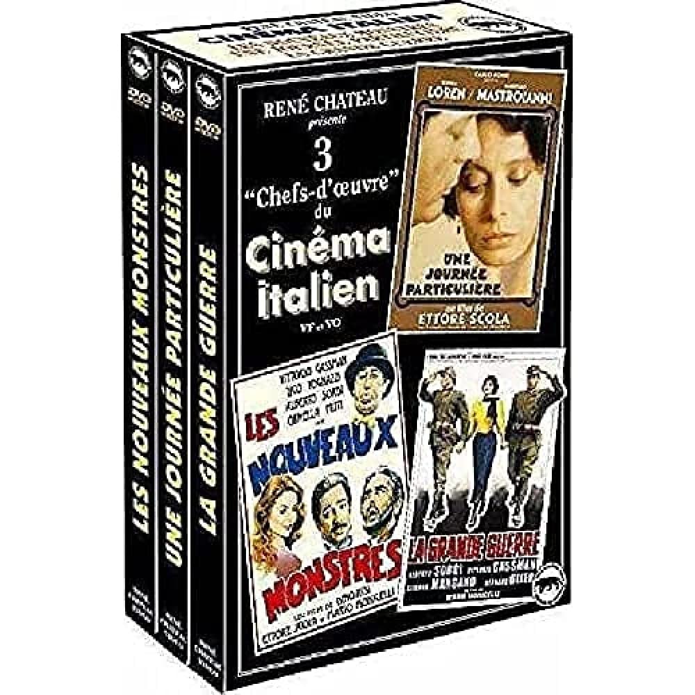 Coffret cinéma italien 3 films : une journée particulière ; les nouveaux monstres ; la grande guerre