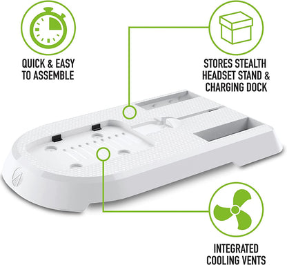 Stealth SX-C60 White Charging Station with Headset Stand for XBOX ONE Including Rechargeable Battery
