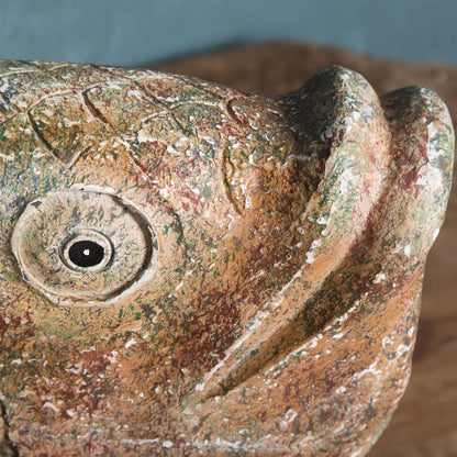 Belssia Fish, Wood, brown, green and black, 65 x 32 x 16 cm