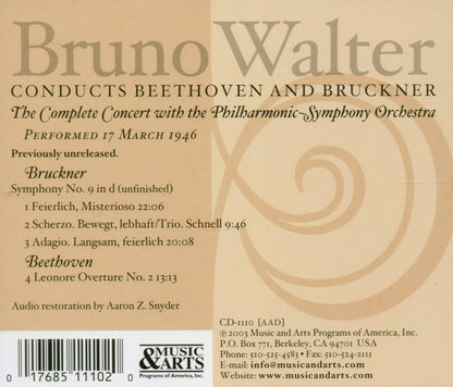 Bruno Walter Conducts Bruckner and Beethoven (Walter, Po)